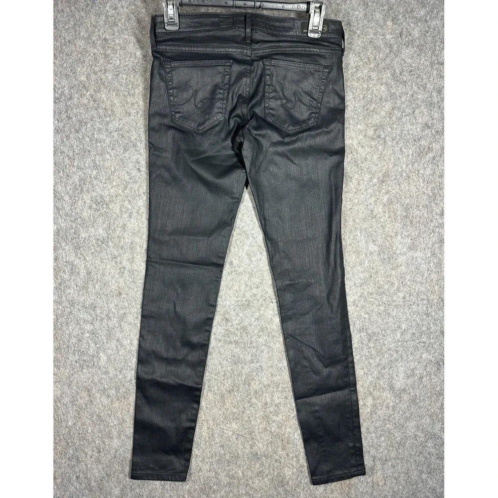 AG ADRIANO GOLDSCHMIED Black Coated The Absolute Legging Extreme Skinny Jean 27R